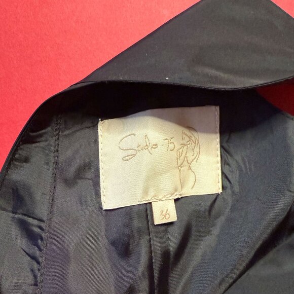 Bubble Hem Black Party Dress by Studio 75 with V-Neck and A-Line, Size S - Picture 11 of 13